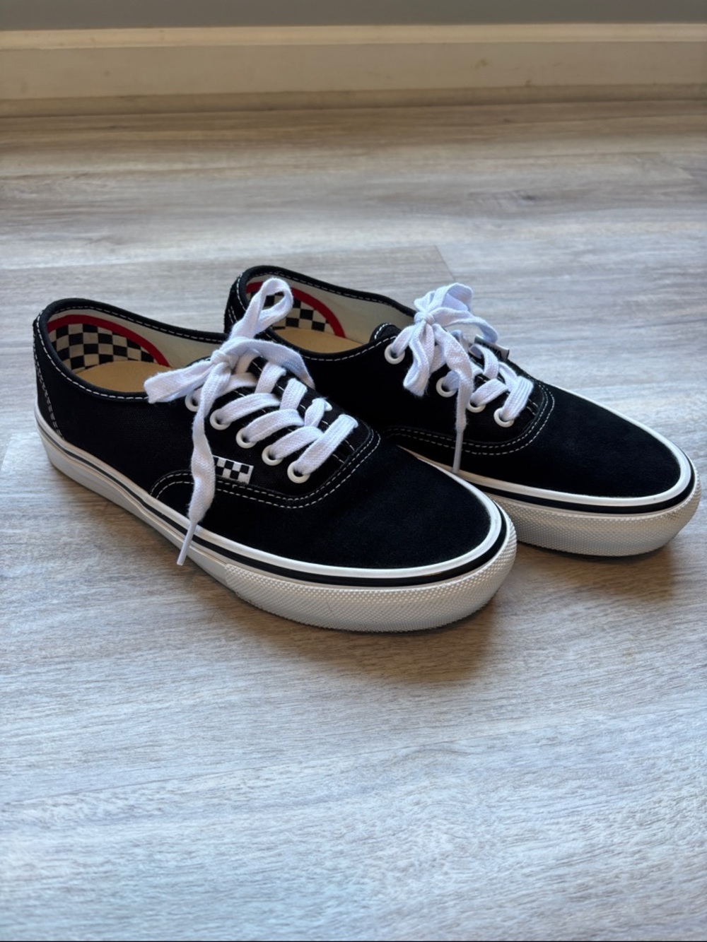 Vans Used Good 6.5 Men’s Skate Authentic Shoe Classics Black/White Pop Cush Vulc